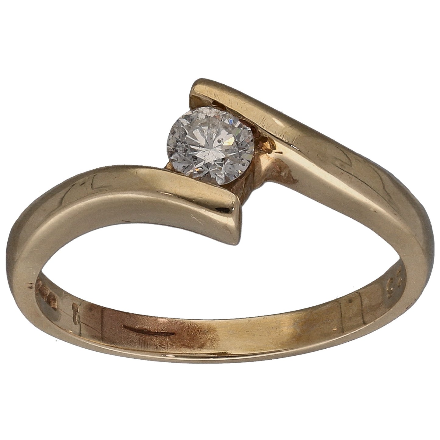 9ct Gold 0.25ct Diamond Solitaire Ring Size M