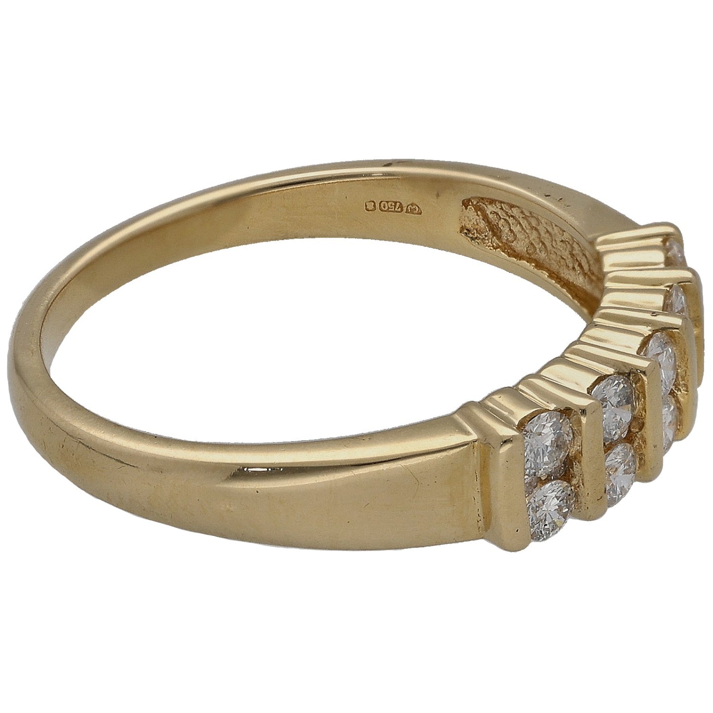 18ct Gold 0.60ct Diamond Half Eternity Ring Size R