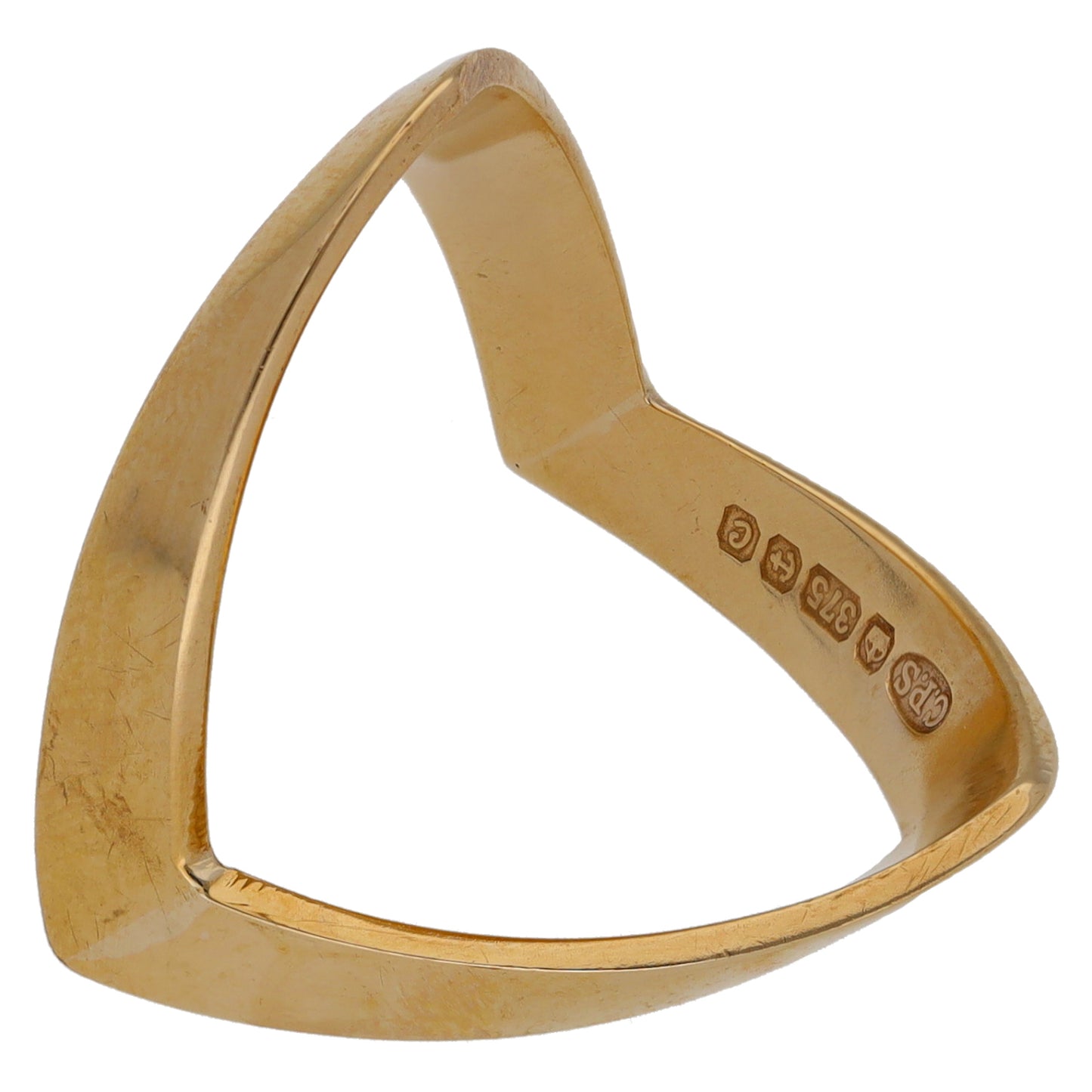 9ct Gold Wishbone Ring Size N
