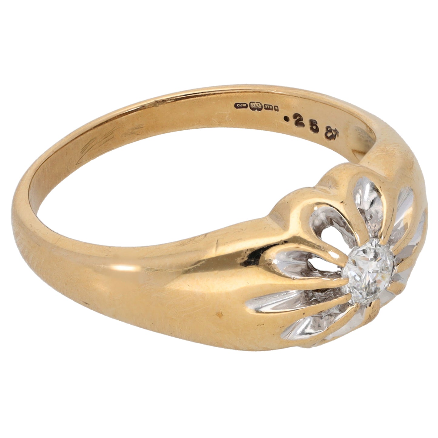 9ct Gold 0.25ct Diamond Solitaire Ring Size V