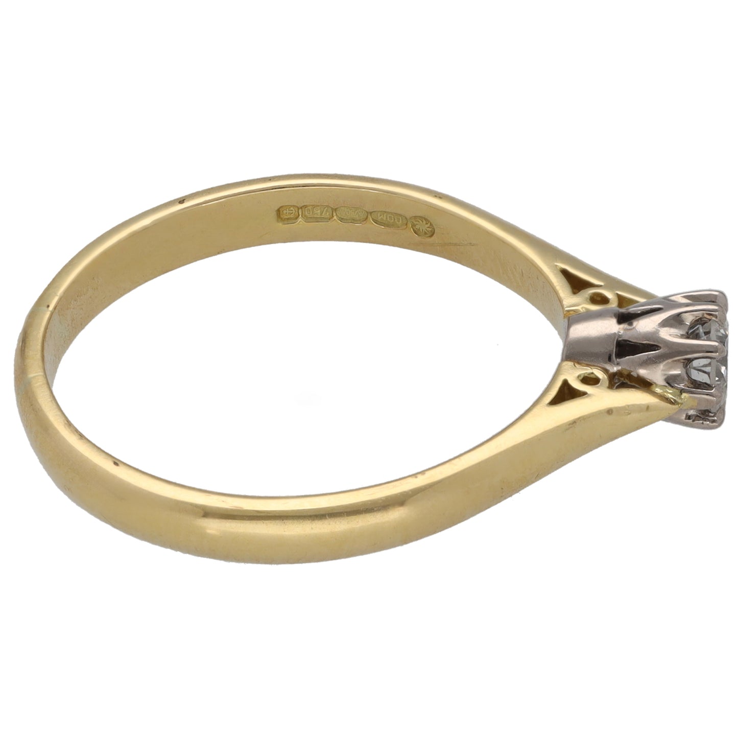 18ct Gold 0.25ct Diamond Solitaire Ring Size O