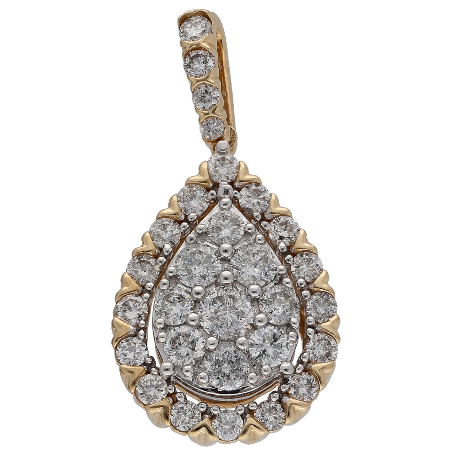 14ct Gold 0.83ct Diamond Cluster Pendant