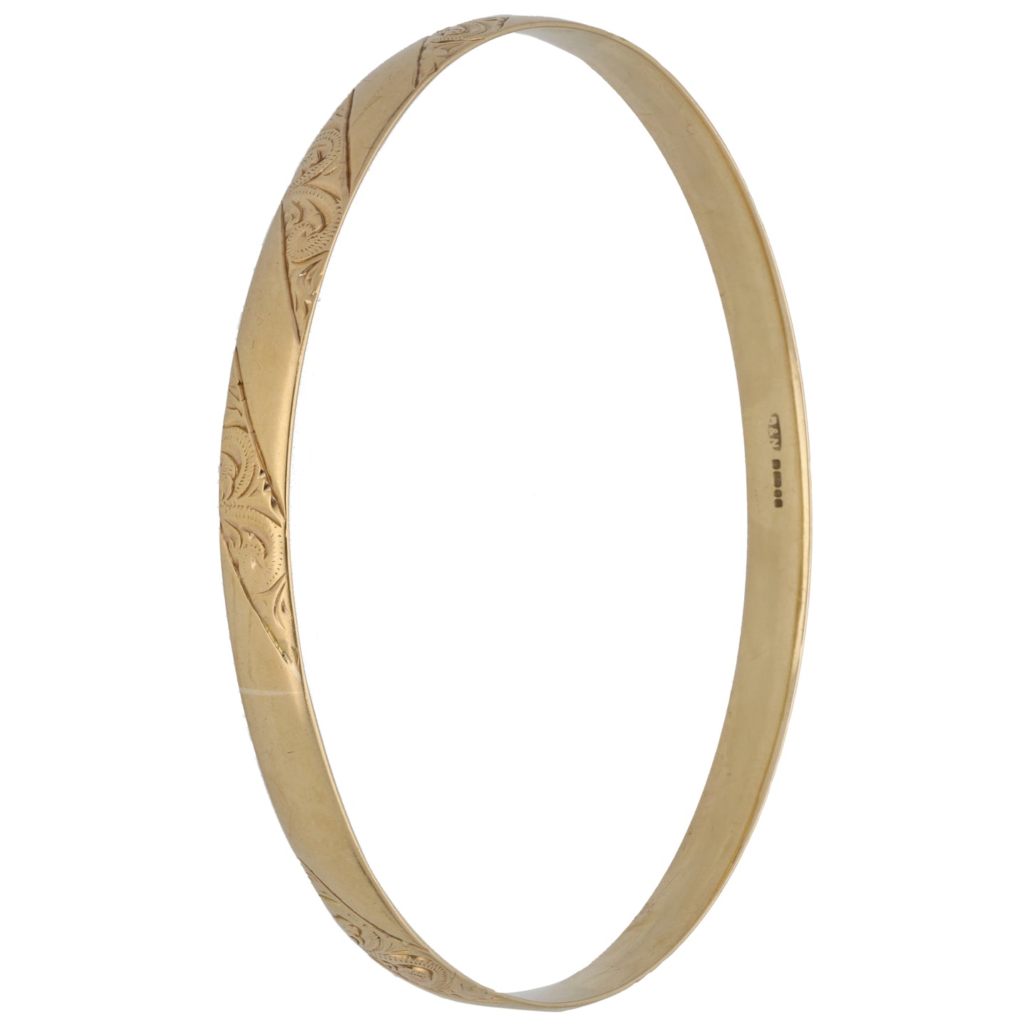 9ct Gold Patterned Bangle