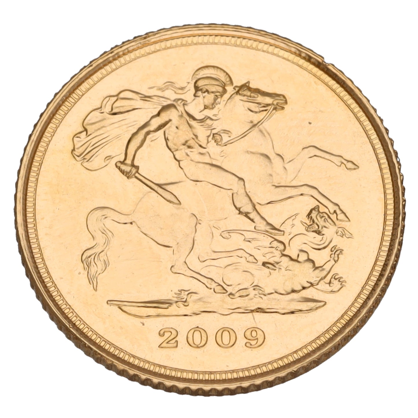 22ct Gold Queen Elizabeth II Half Sovereign Coin 2009