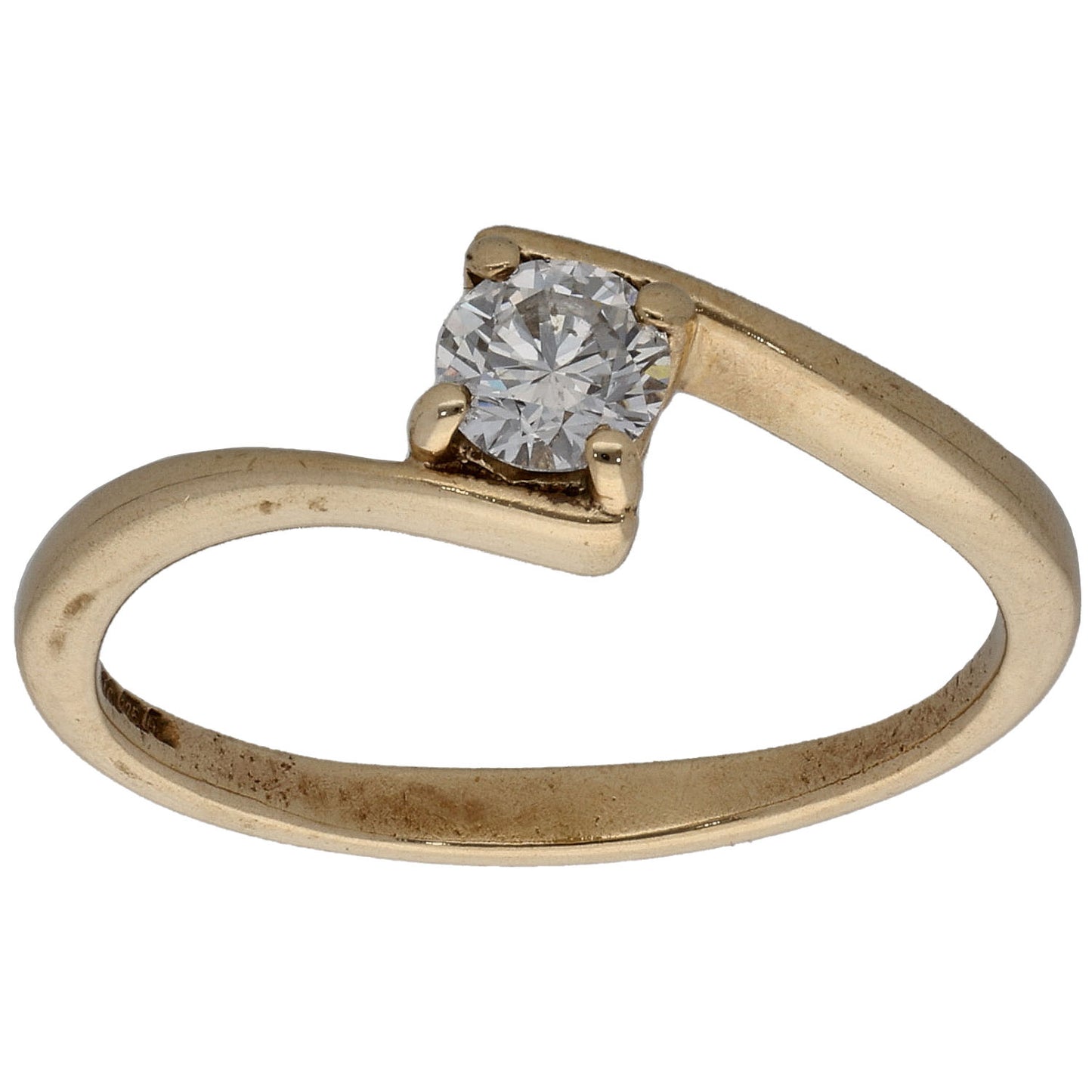 9ct Gold 0.33ct Diamond Solitaire Ring Size M