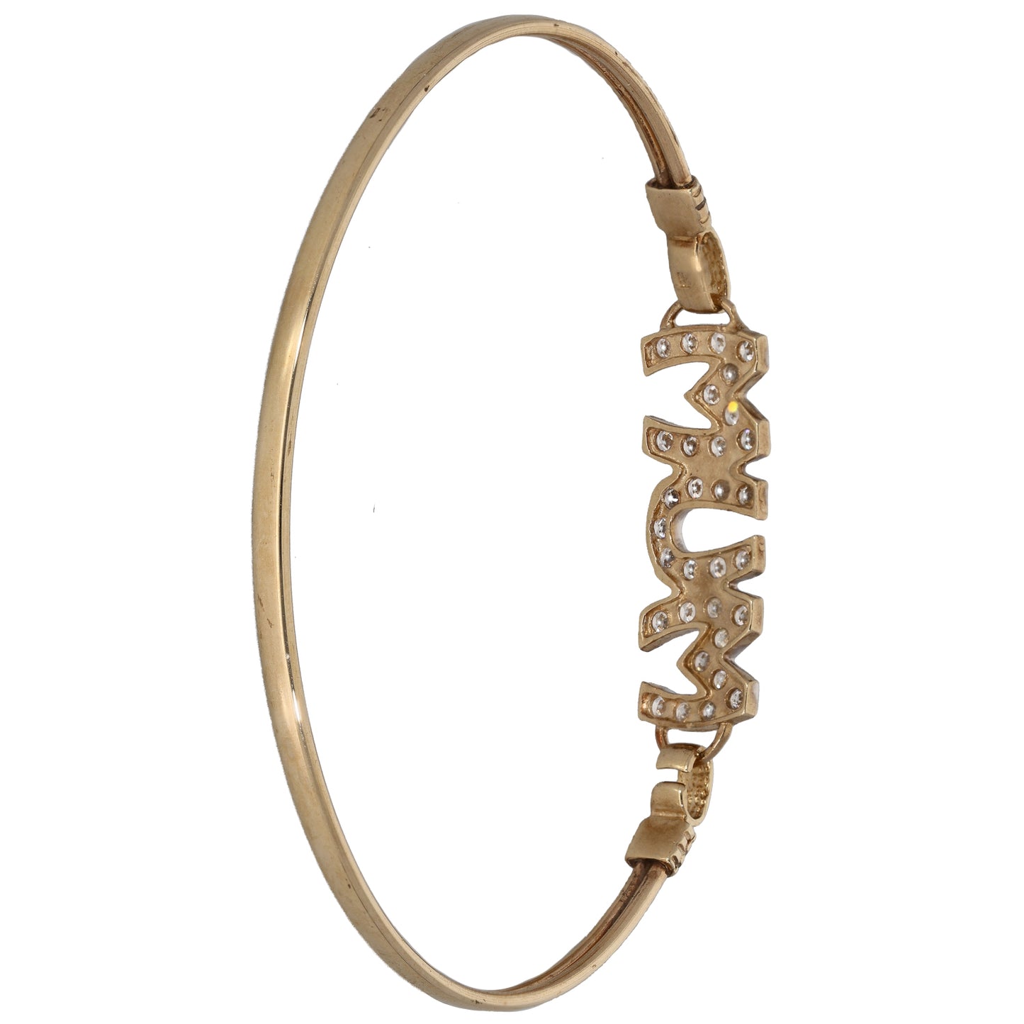 9ct Gold Cubic Zirconia Mum Bangle