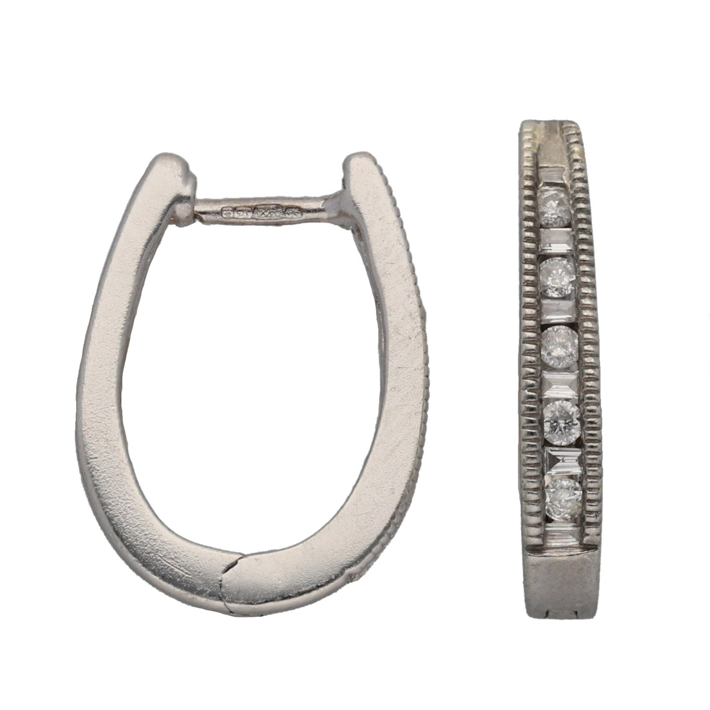 9ct White Gold 0.22ct Diamond Dress/Cocktail Earrings