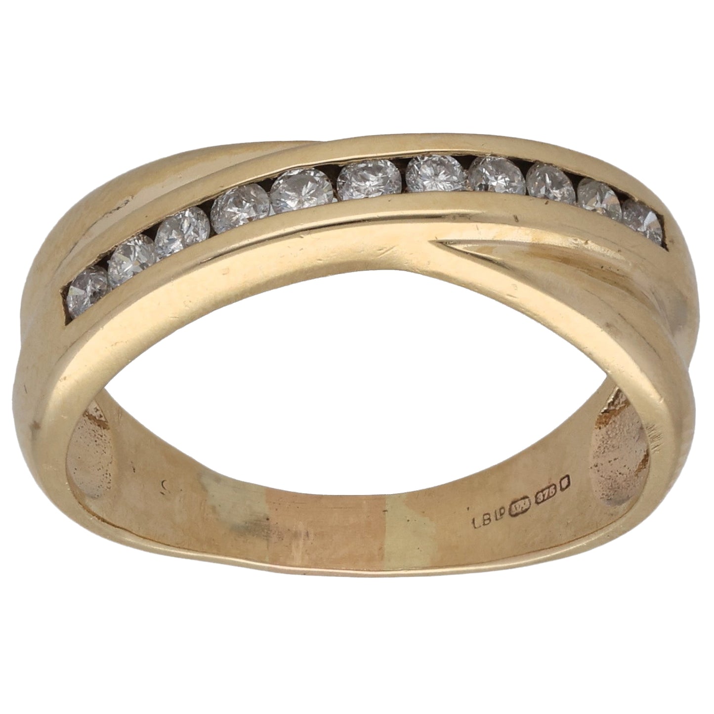 9ct Gold 0.25ct Diamond Half Eternity Ring Size N