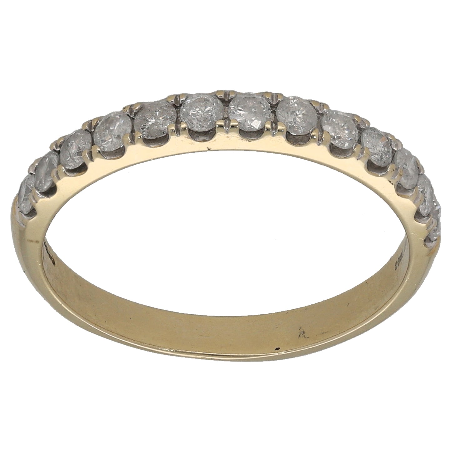9ct Gold 0.39ct Diamond Half Eternity Ring Size P