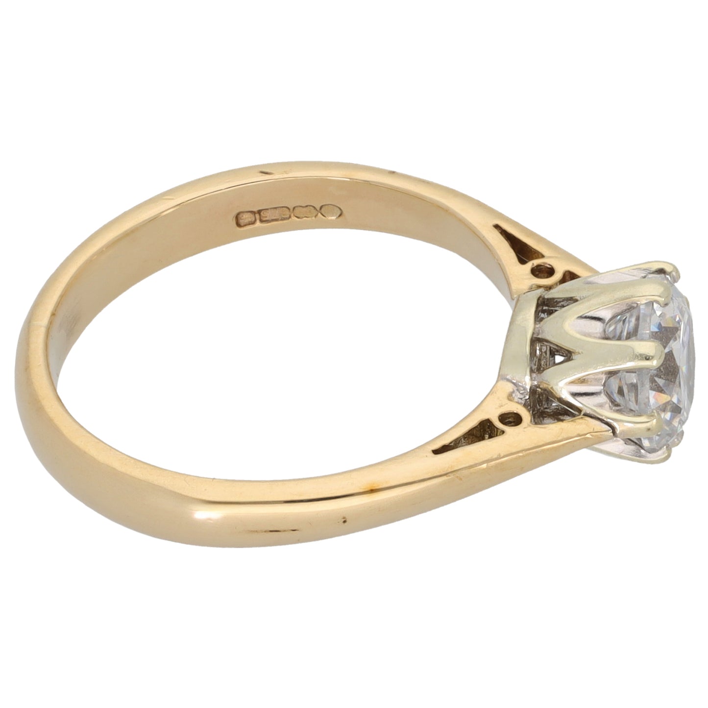 9ct Gold Cubic Zirconia Single Stone Ring Size M