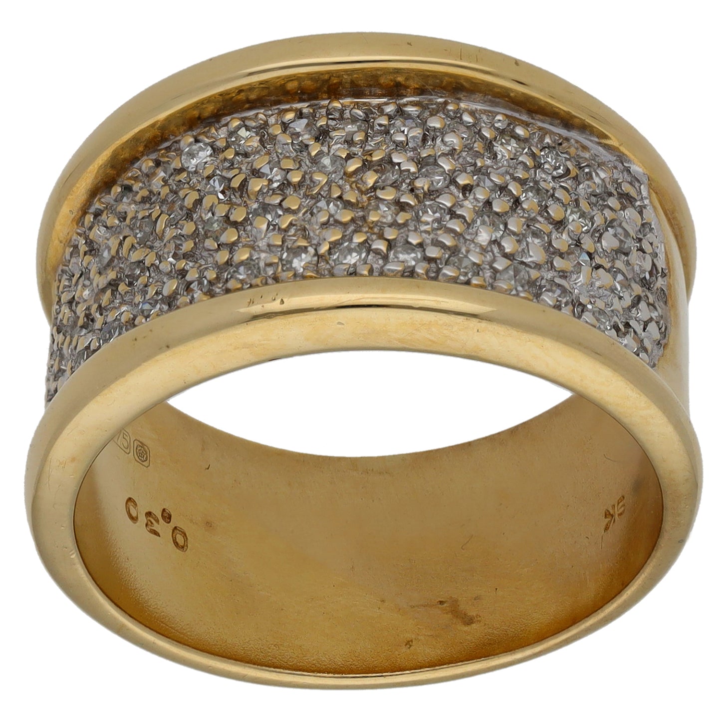 9ct Gold 0.30ct Diamond Alternative Ring Size P