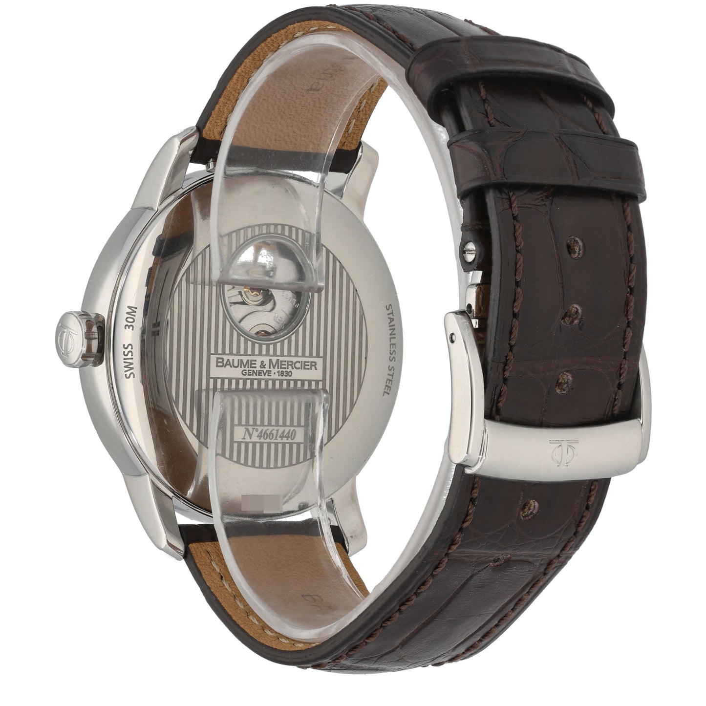 Baume Et Mercier Classima Open Heart 65558 42mm Stainless Steel Watch