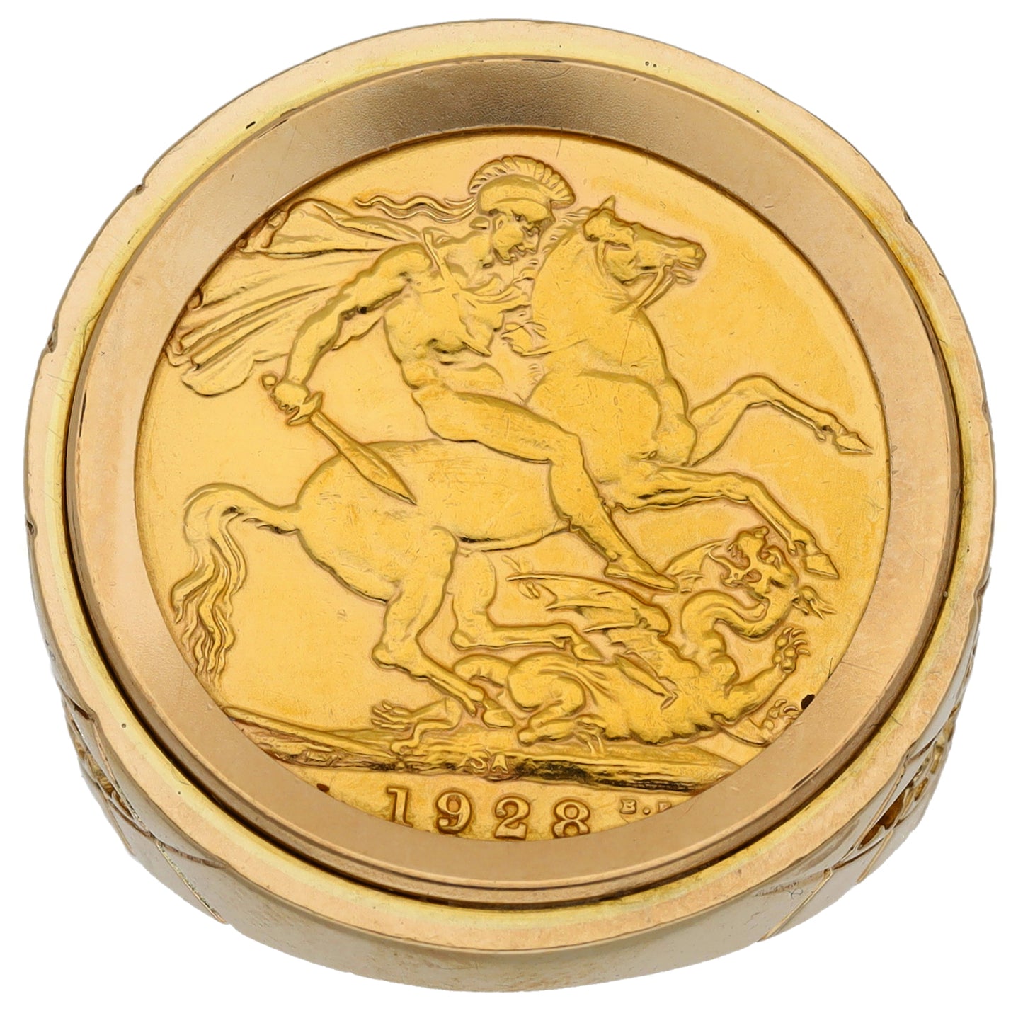 9ct Gold Coin Ring Size S