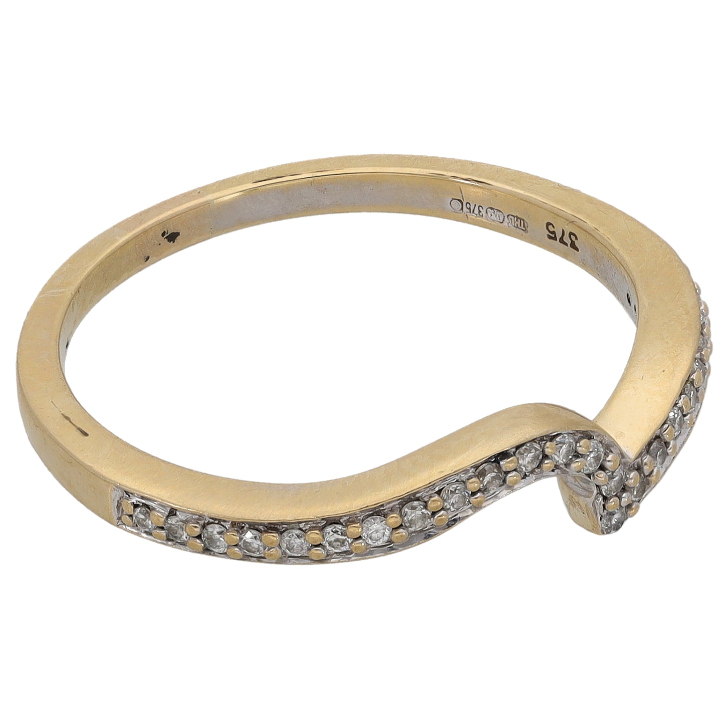 9ct White Gold 0.12ct Diamond Dress/Cocktail Ring Size Q