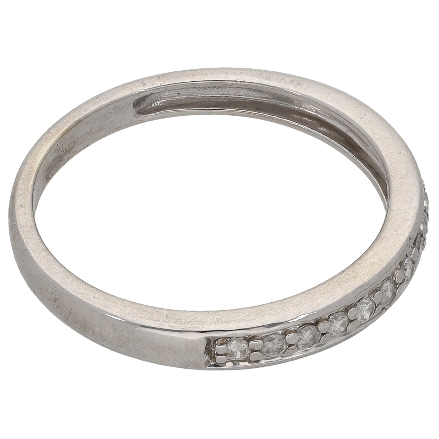 9ct White Gold 0.15ct Diamond Half Eternity Ring Size O