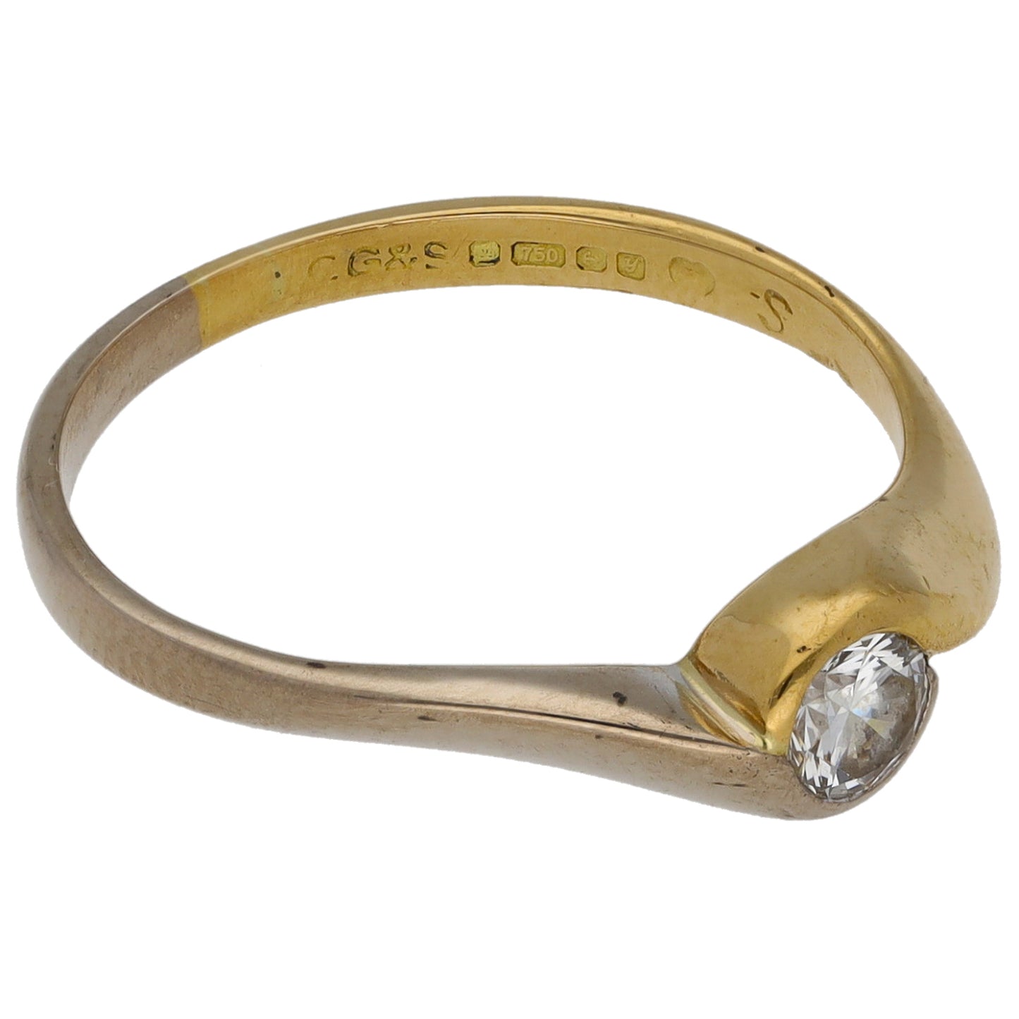 18ct Gold 0.20ct Diamond Solitaire Ring Size M