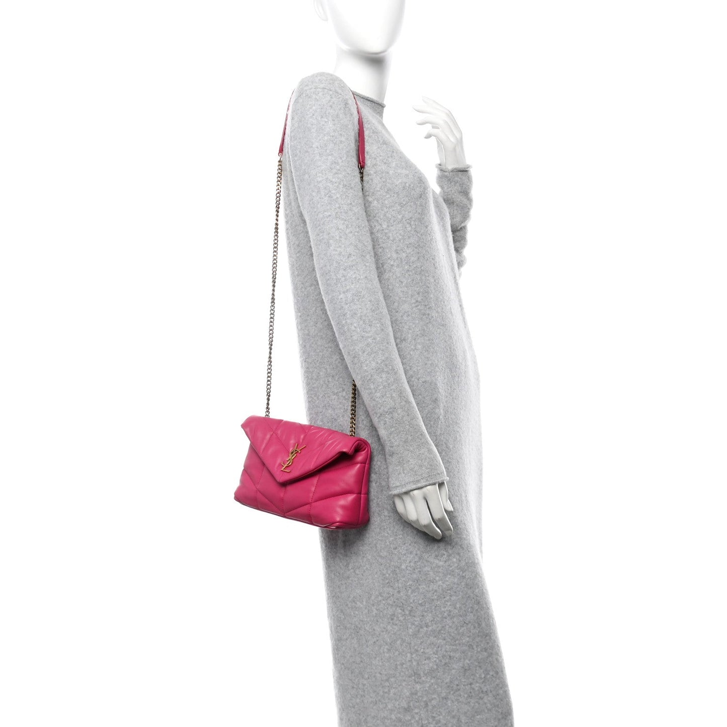 Yves Saint Laurent Loulou Puffer Leather Bag - Bubblegum
