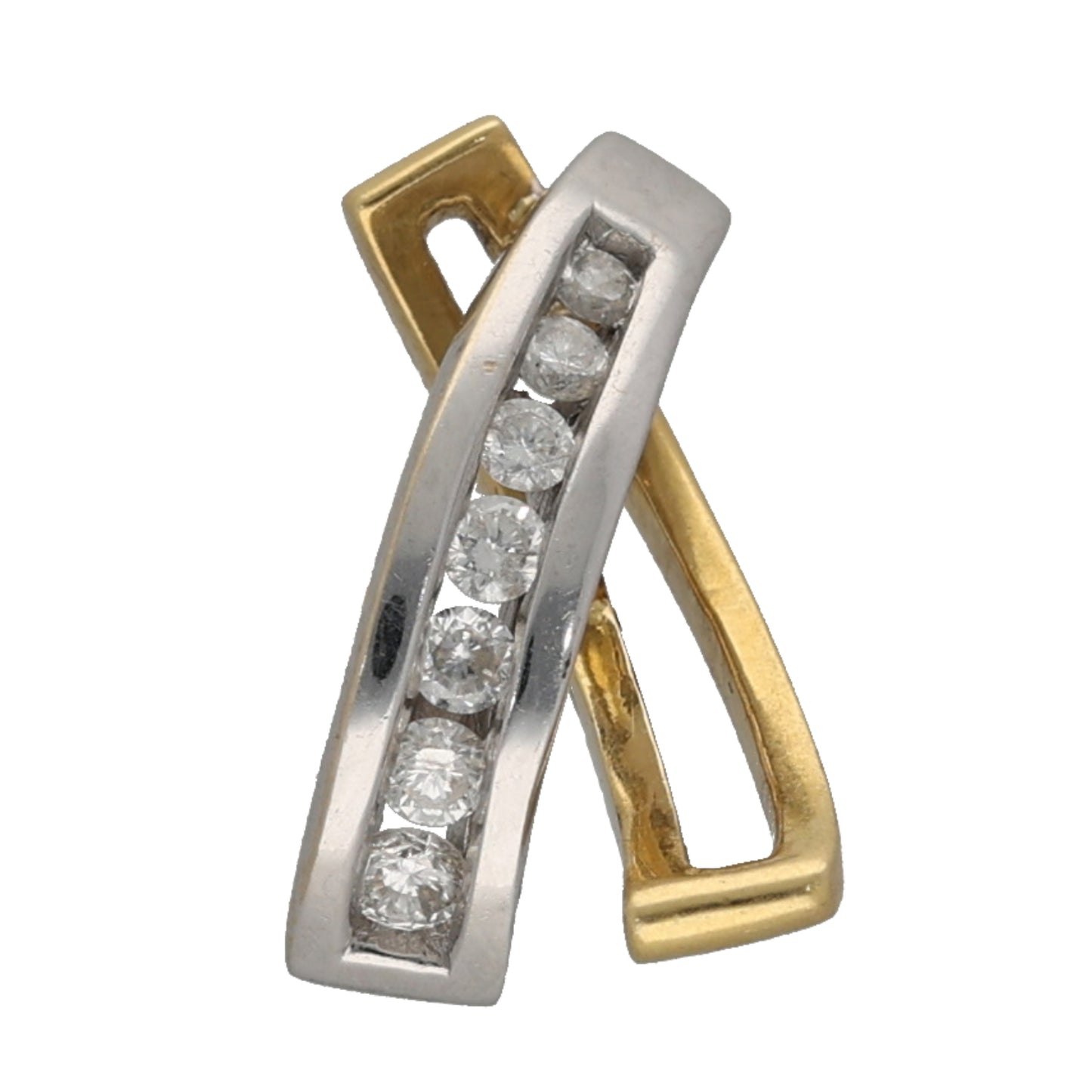 18ct Bicolour Gold 0.13ct Diamond Alternative Pendant