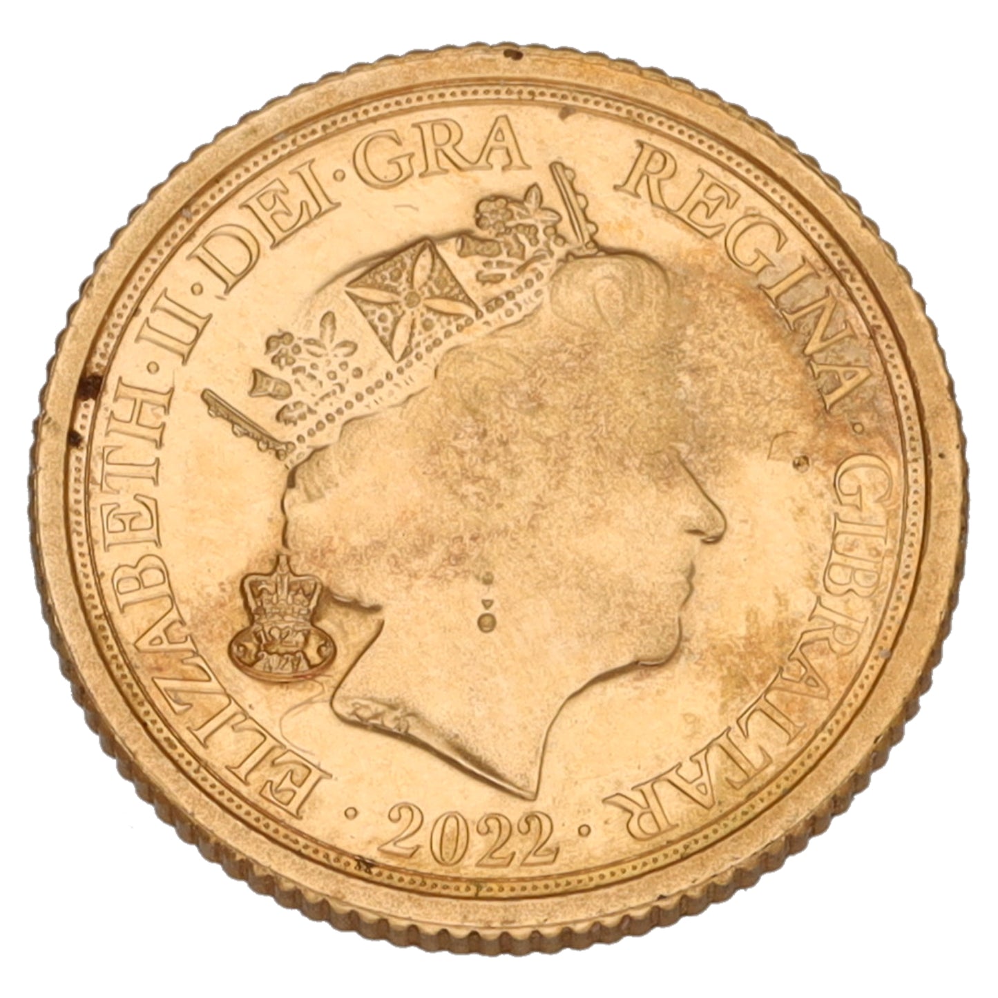 22ct Gold Queen Elizabeth II Quarter Sovereign Coin 2022
