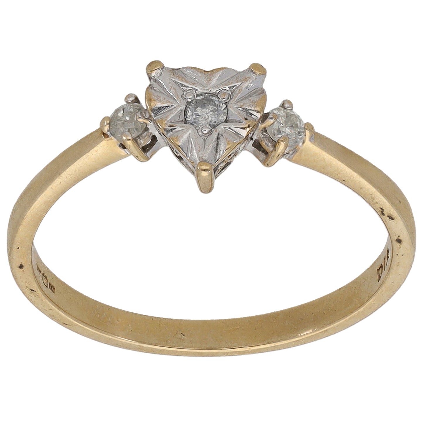 9ct Gold 0.10ct Diamond Solitaire Ring Size P