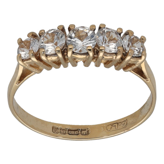 9ct Gold Cubic Zirconia Half Eternity Ring Size N