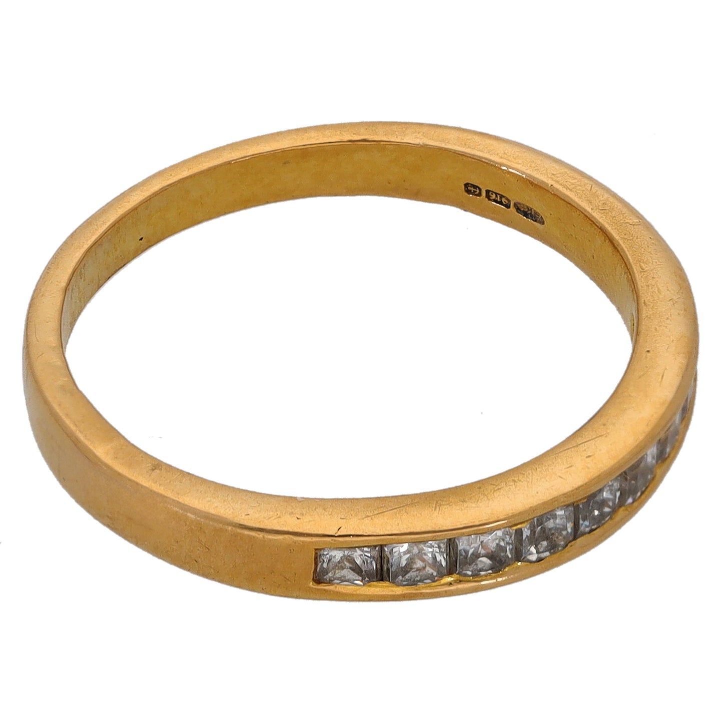 22ct Gold Cubic Zirconia Half Eternity Ring Size N