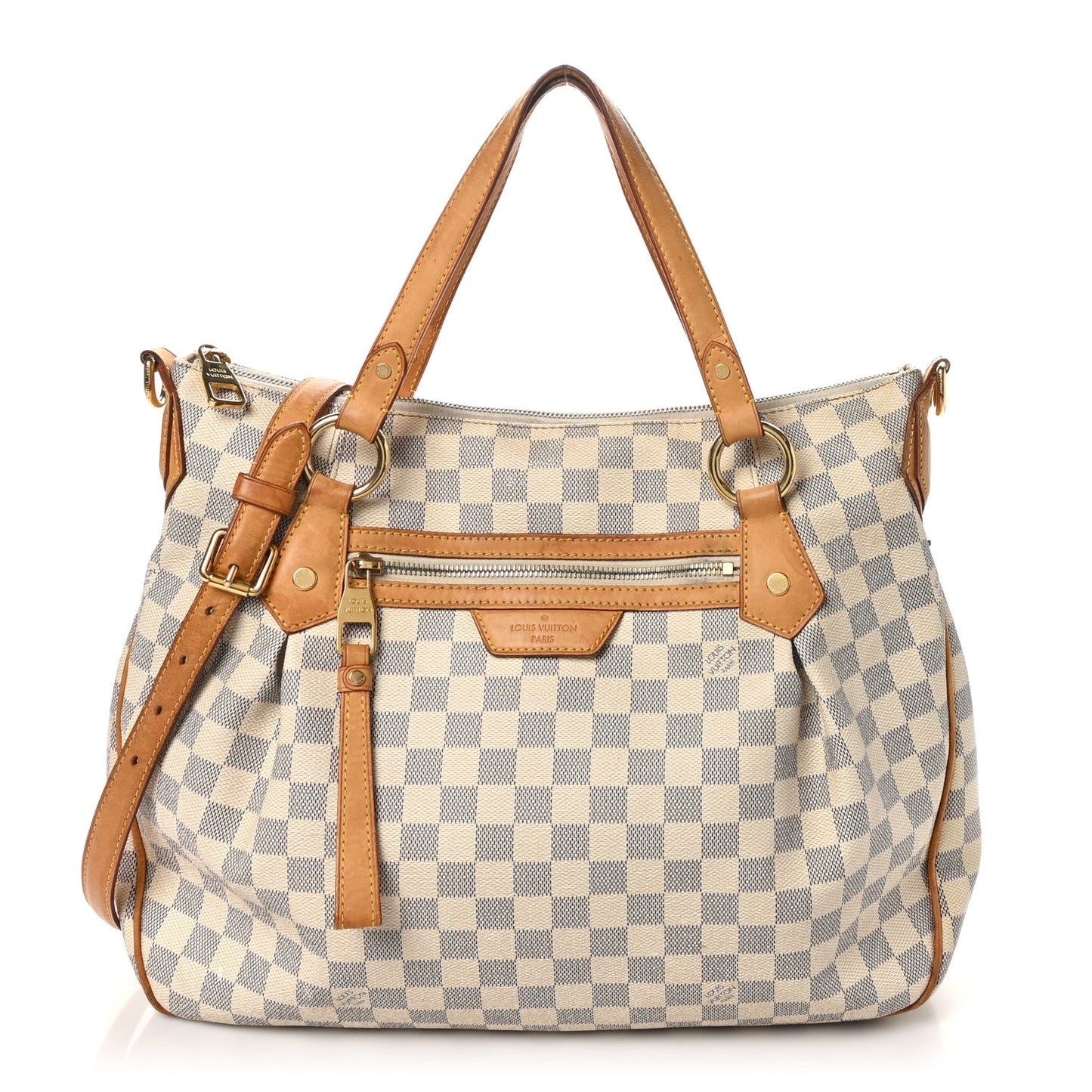 Louis Vuitton Evora Damier Azur Hand Coated Canvas Bag - White