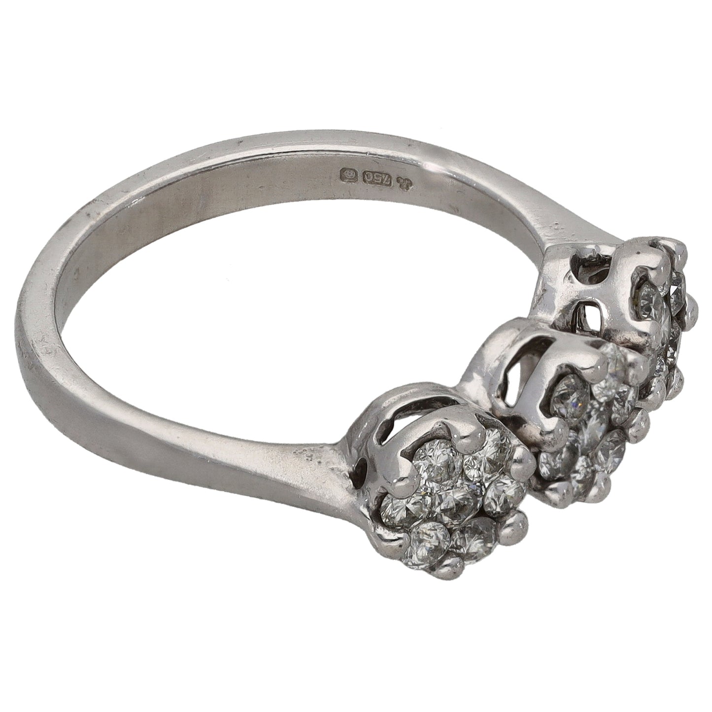 18ct White Gold 0.63ct Diamond Dress/Cocktail Ring Size N