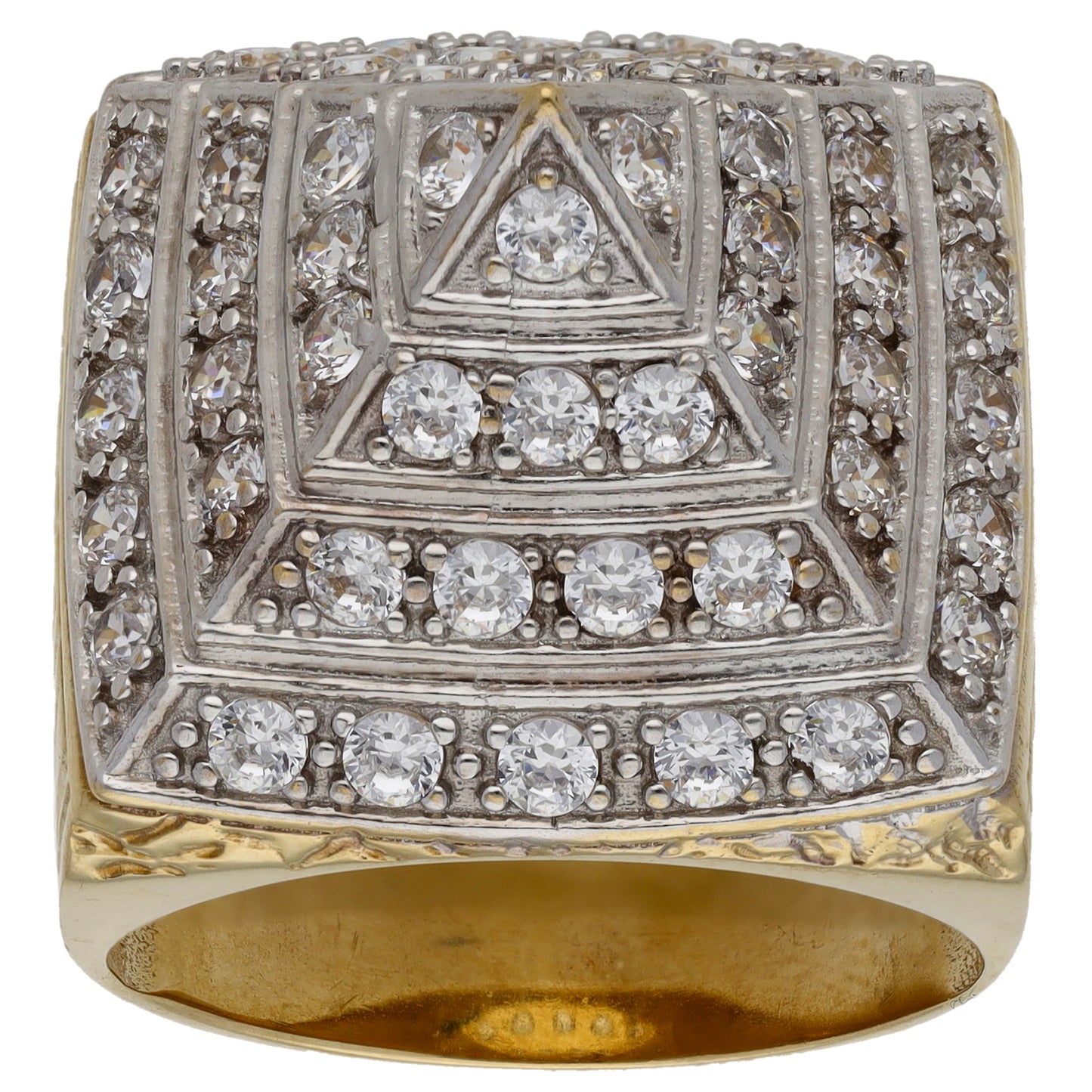 9ct Gold Cubic Zirconia Pyramid Ring Size Y