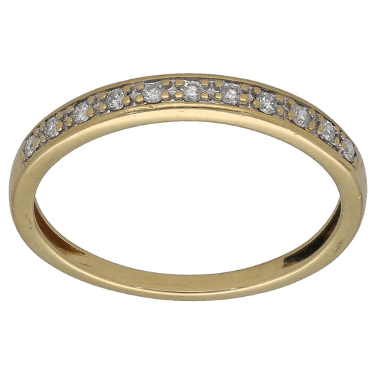 18ct Gold 0.13ct Diamond Half Eternity Ring Size Q