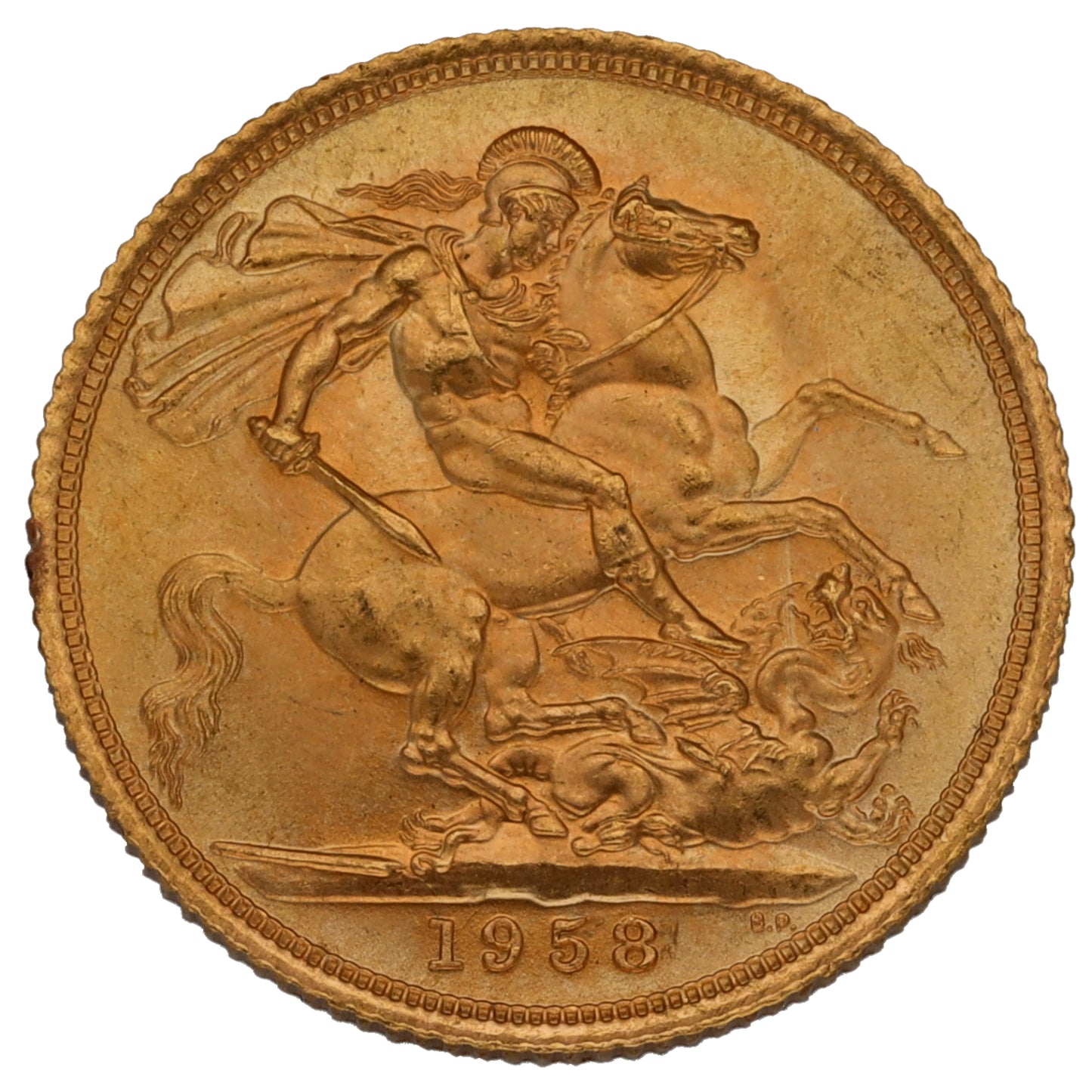 22ct Gold Queen Elizabeth II Full Sovereign Coin 1958