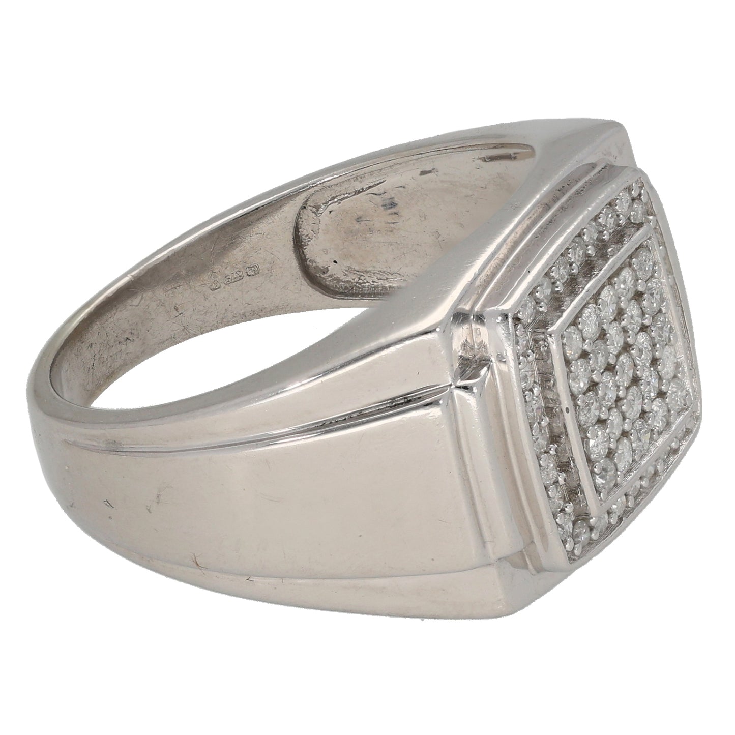 9ct White Gold 0.39ct Diamond Alternative Ring Size T