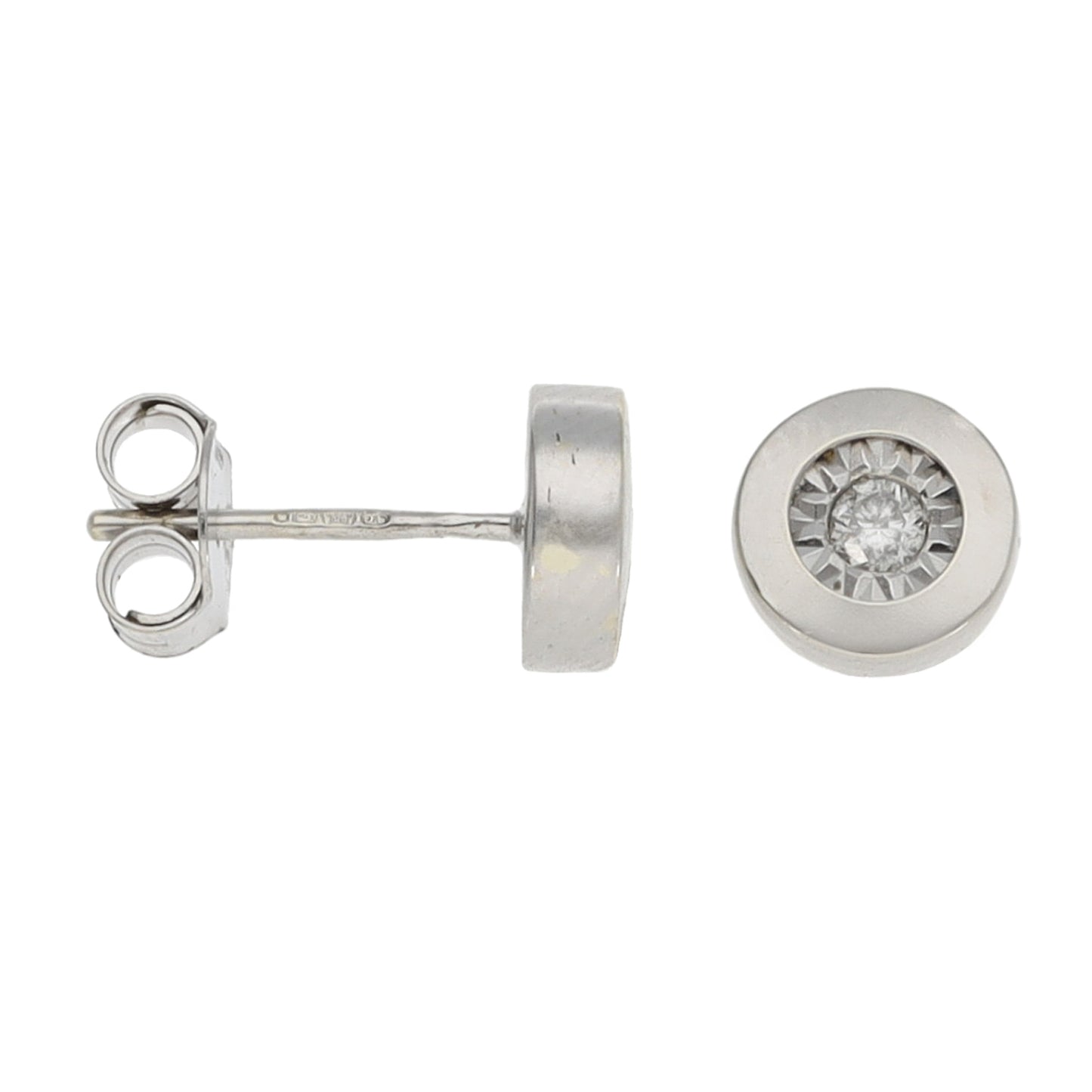 9ct White Gold 0.10ct Diamond Stud Earrings