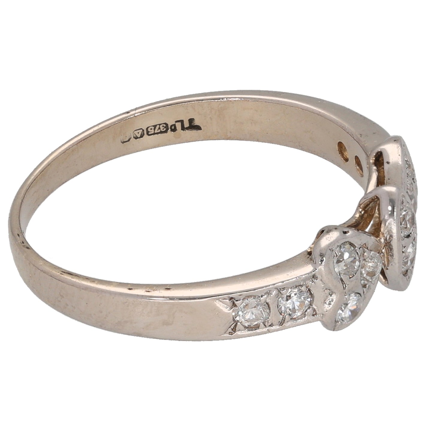 9ct Gold Cubic Zirconia Dress/Cocktail Ring Size N