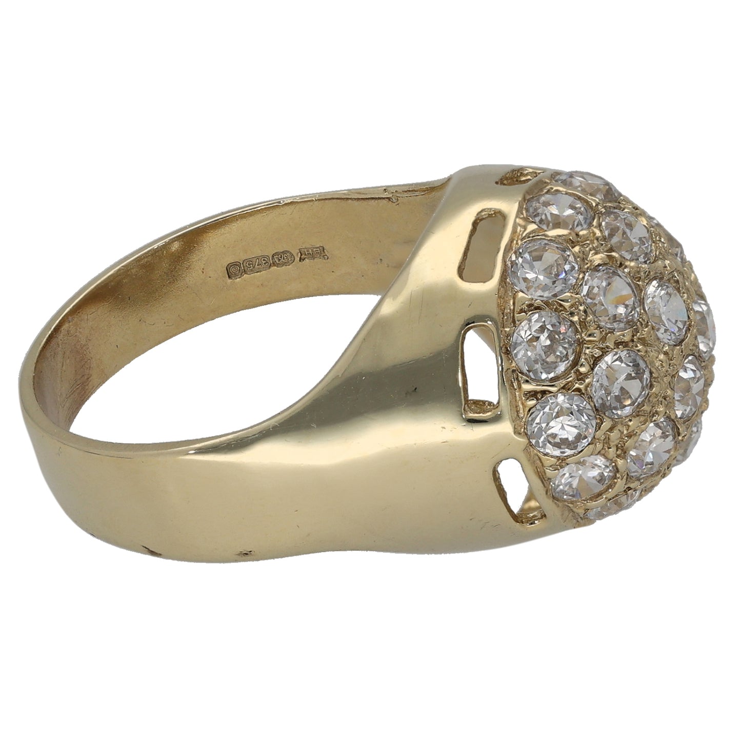 9ct Gold Cubic Zirconia Cluster Ring Size O