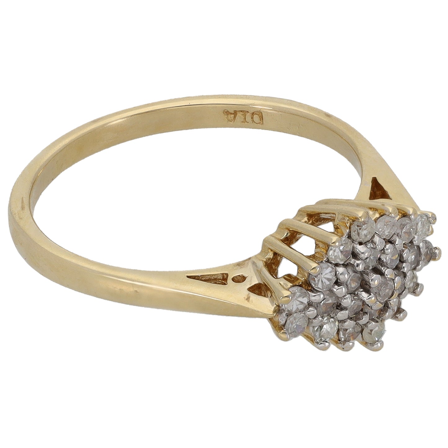 9ct Gold 0.25ct Diamond Cluster Ring Size M