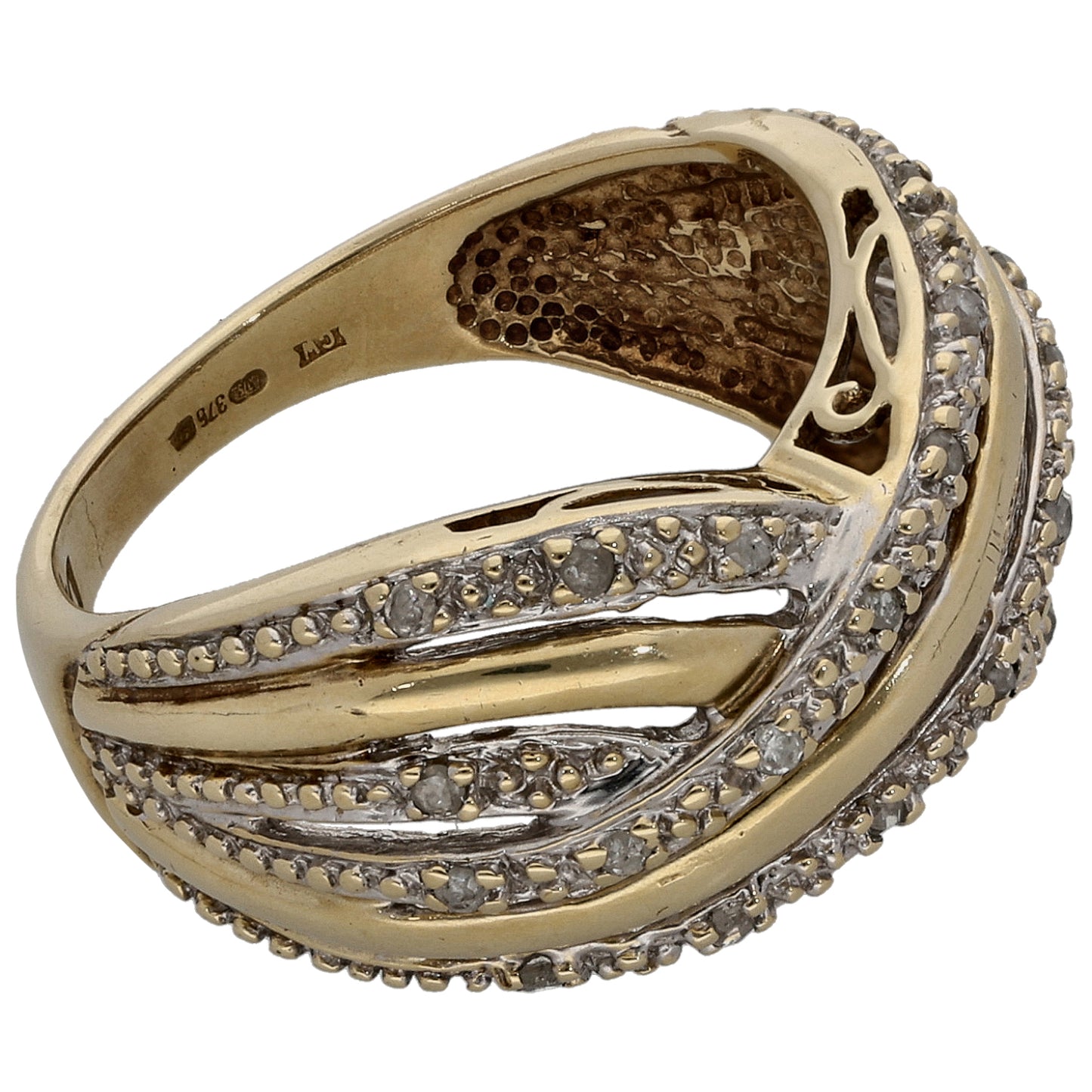 9ct Gold 0.22ct Diamond Dress/Cocktail Ring Size L