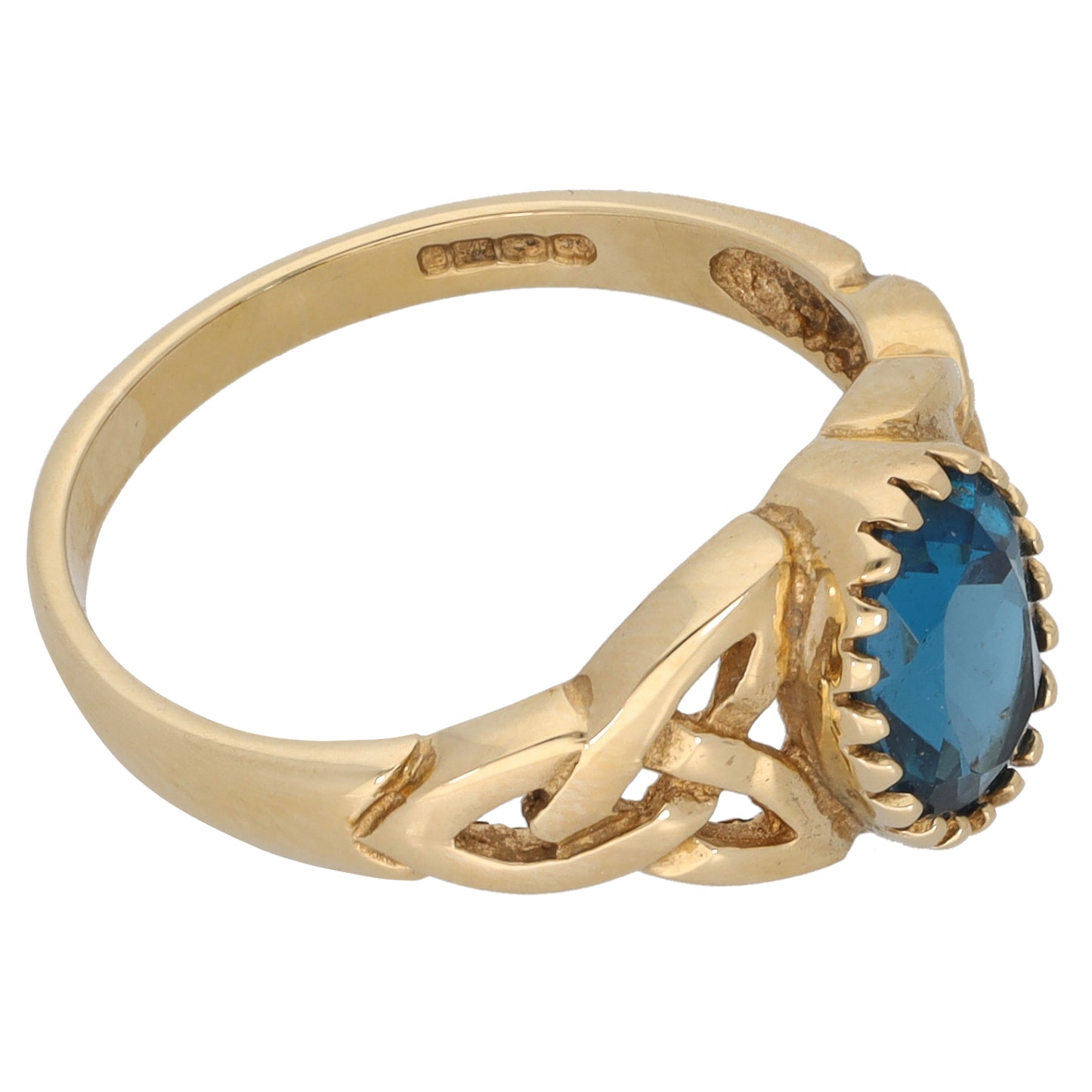 9ct Gold Topaz Single Stone Ring Size N