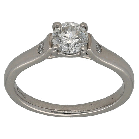 Platinum 0.64ct Diamond Trilogy Ring Size K