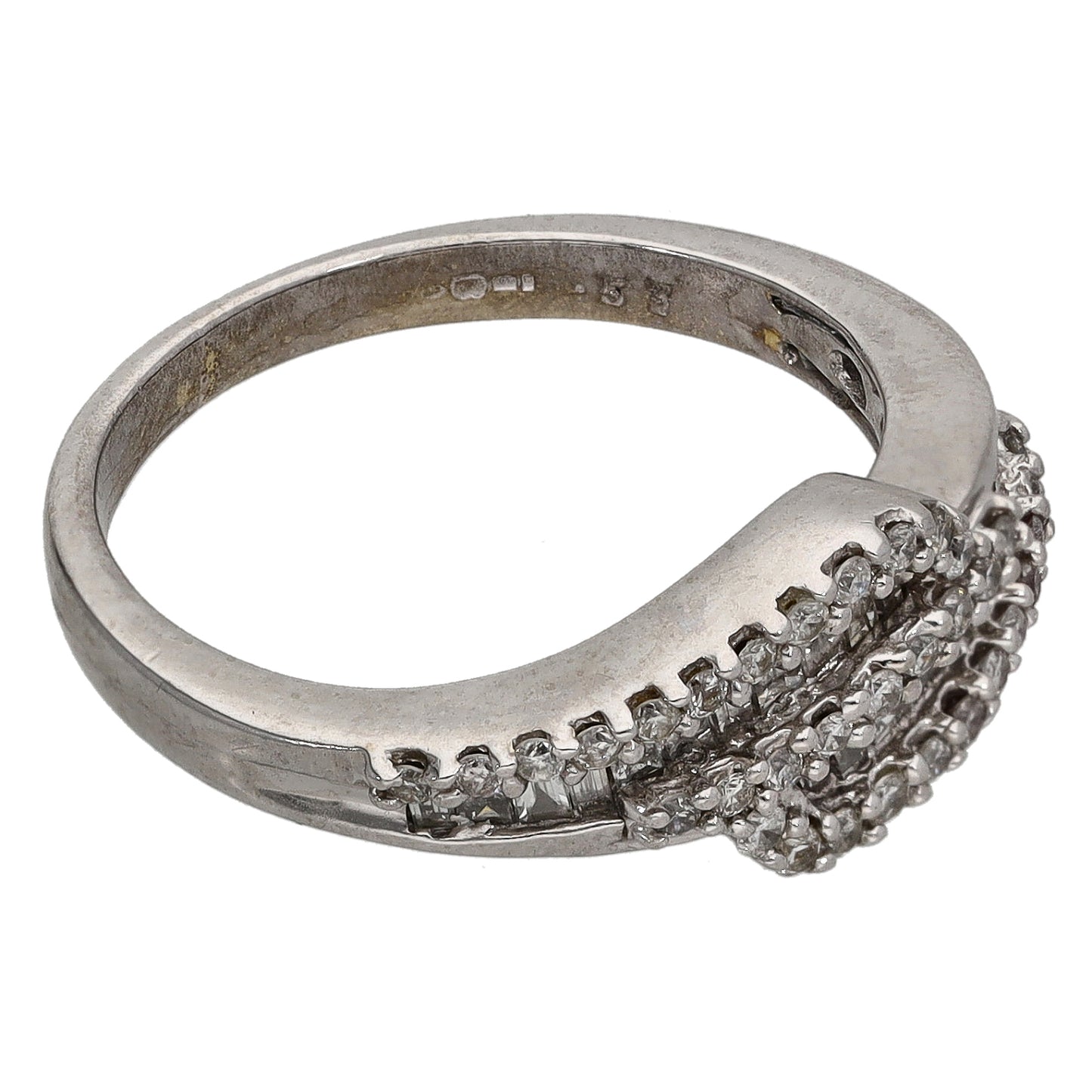 9ct White Gold 0.53ct Diamond Dress/Cocktail Ring Size M