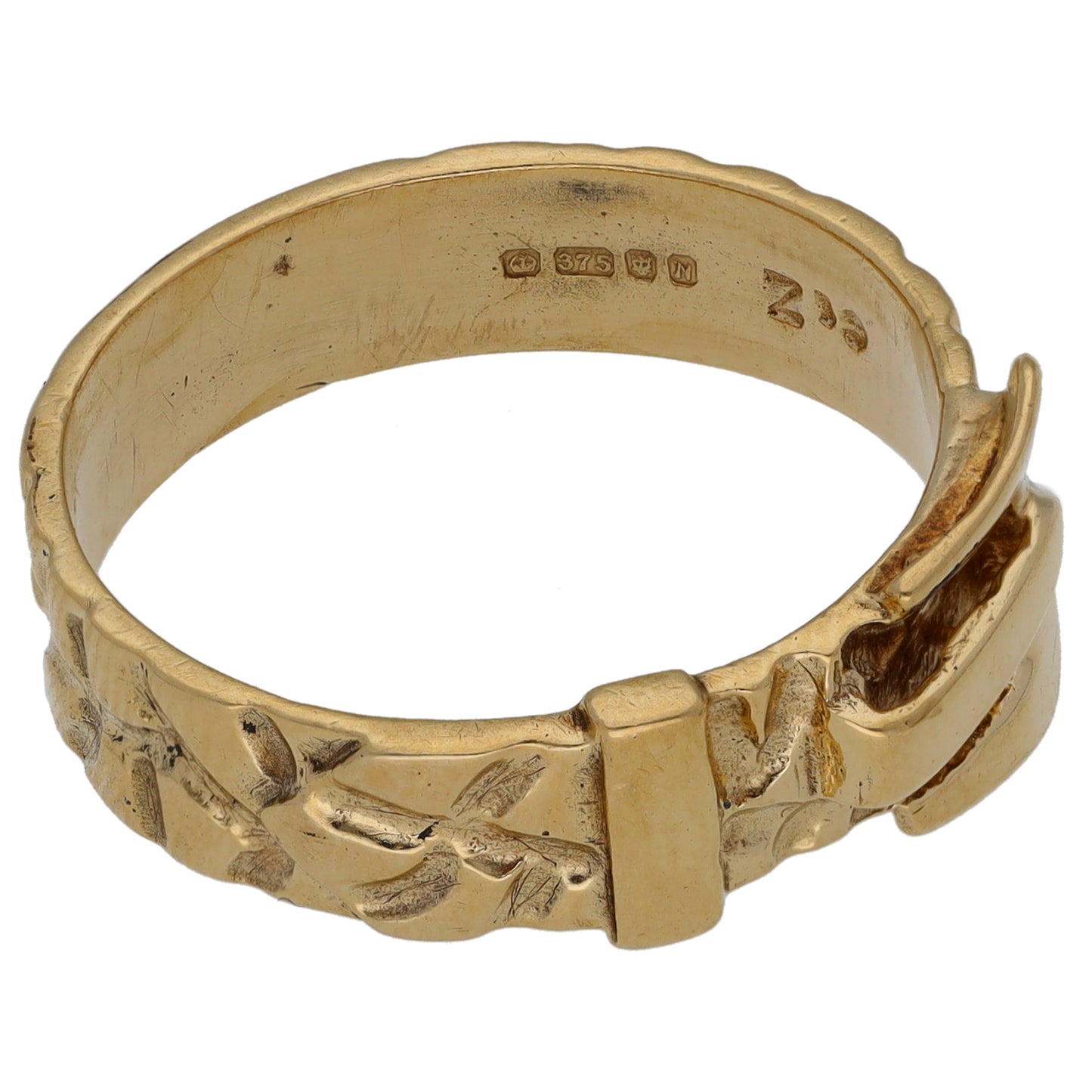 9ct Gold Buckle Ring Size U