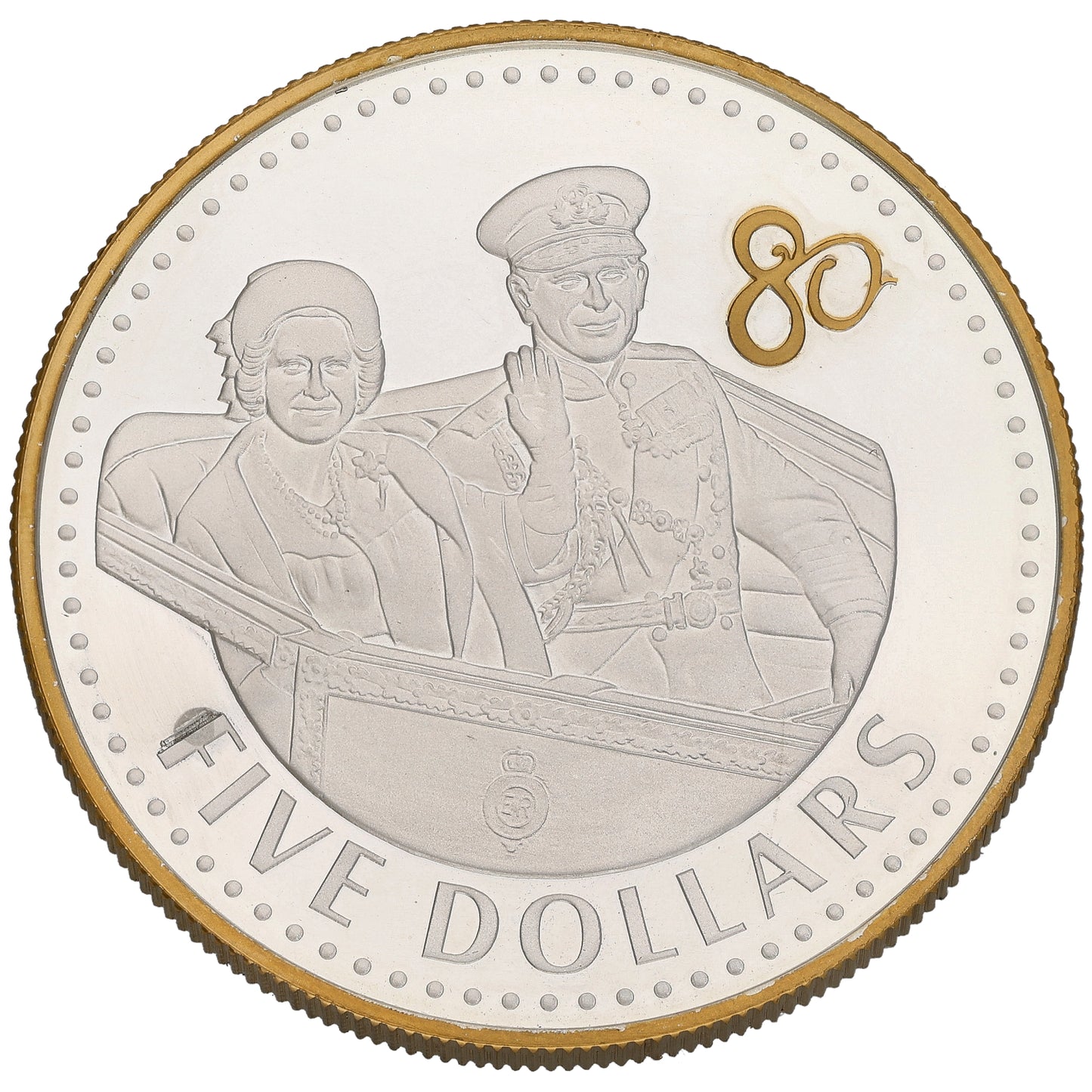 Sterling Silver Queen Elizabeth II 80th Birthday Five Dollars Coin 2006