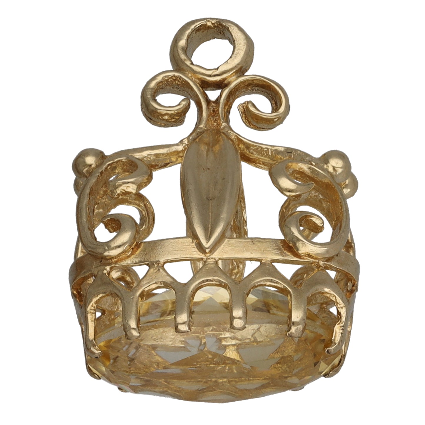 9ct Gold Citrine Single Stone Pendant