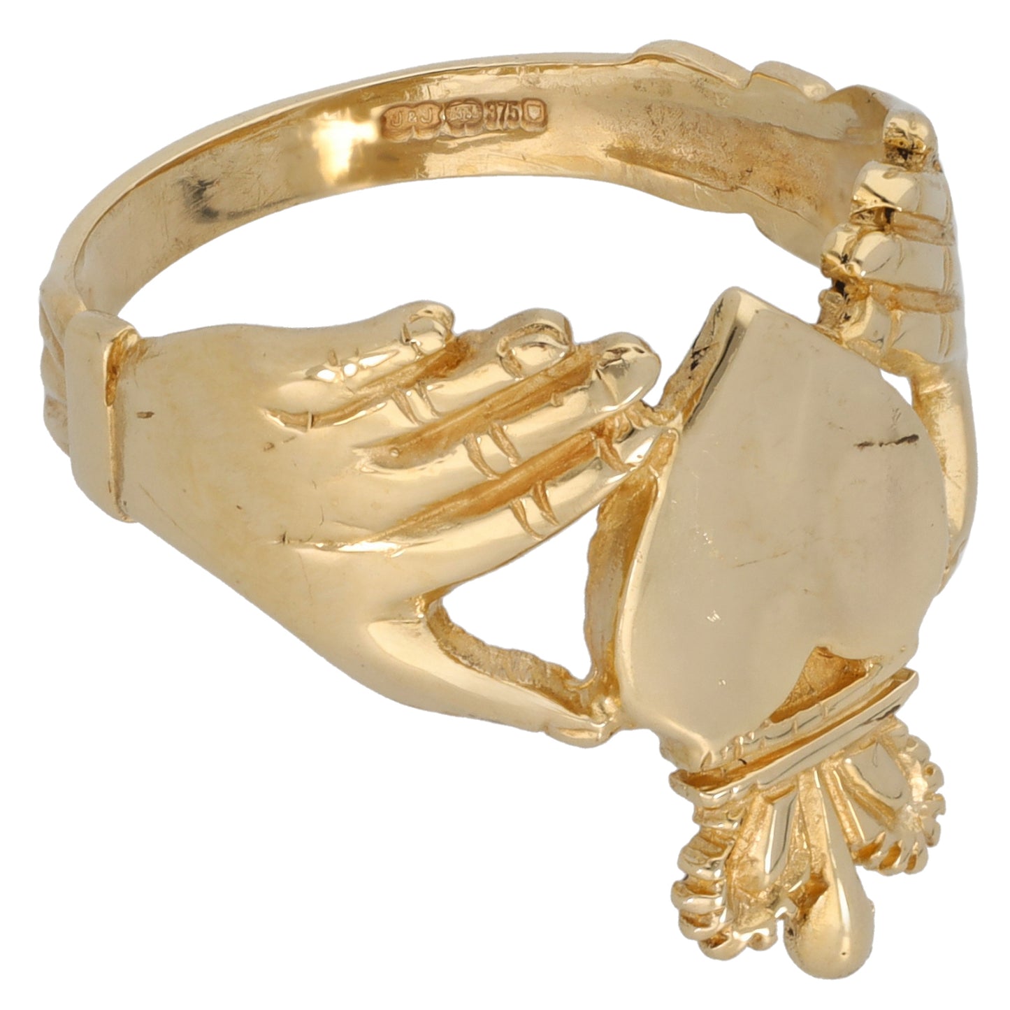 9ct Gold Claddagh Ring Size P