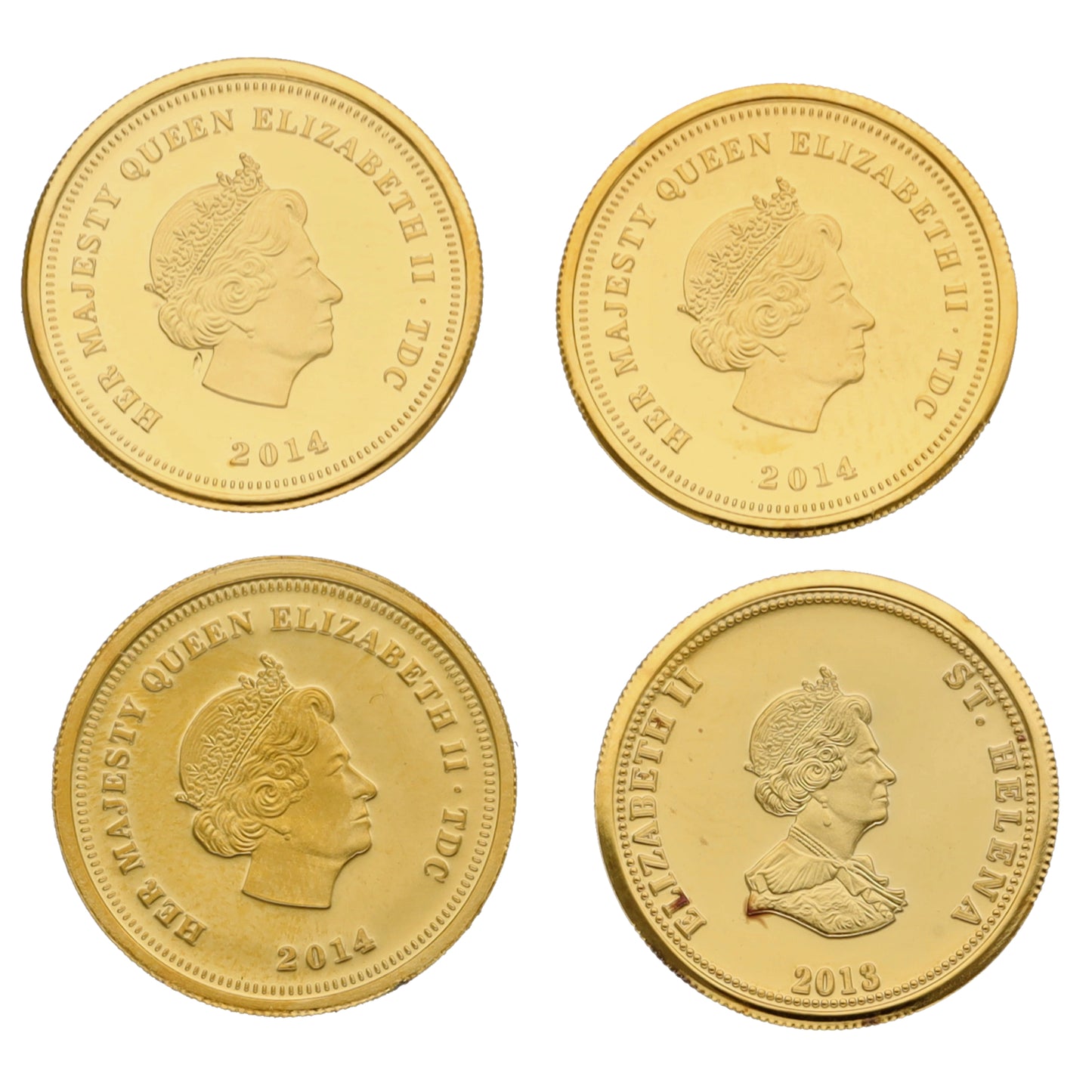 9ct Gold St Michael, St Christopher, St George & Three Graces One Crown Coins