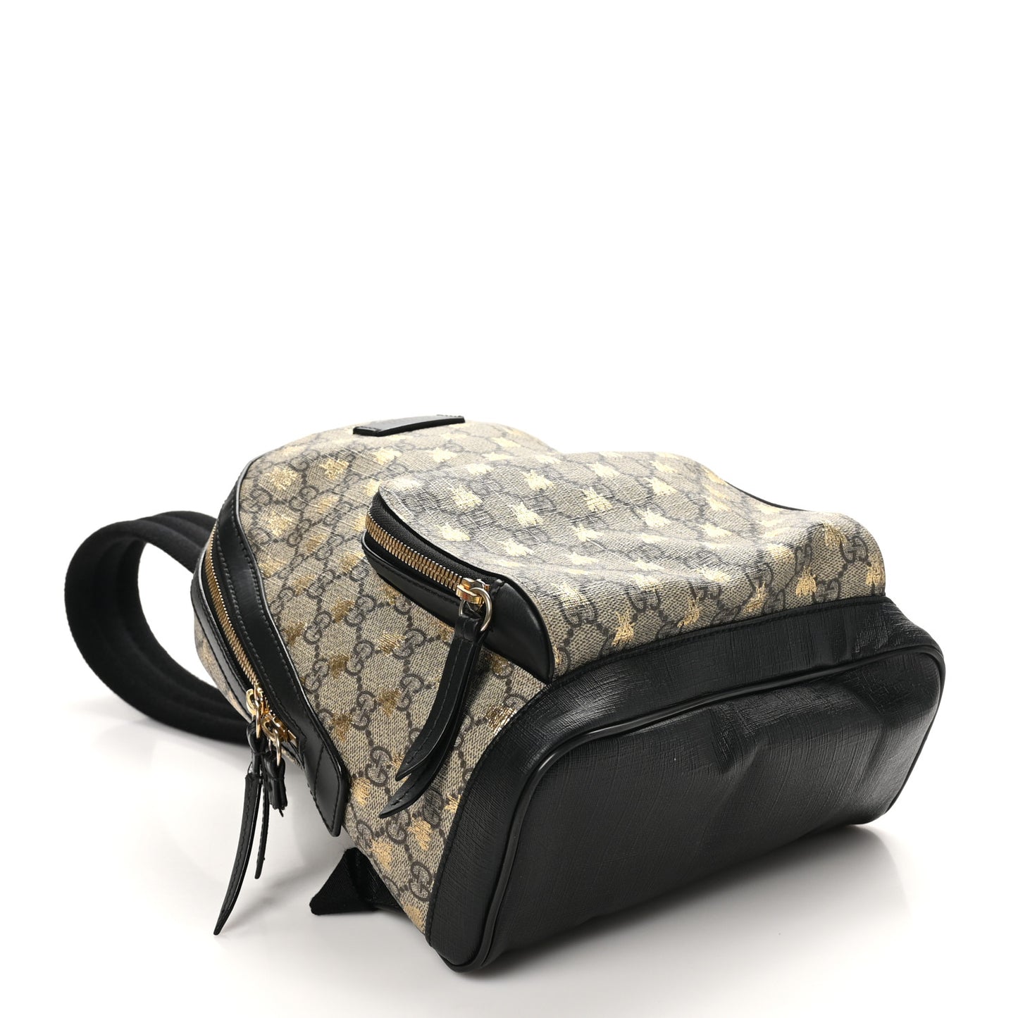 Gucci GG Supreme Monogram Bees Print Small Day Backpack - Beige, Gold & Black