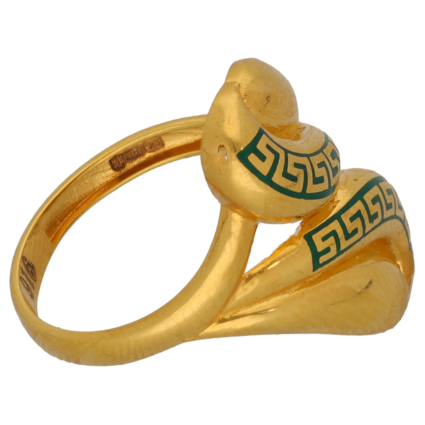 New 22ct Gold Greek Key Fancy Ring Size O