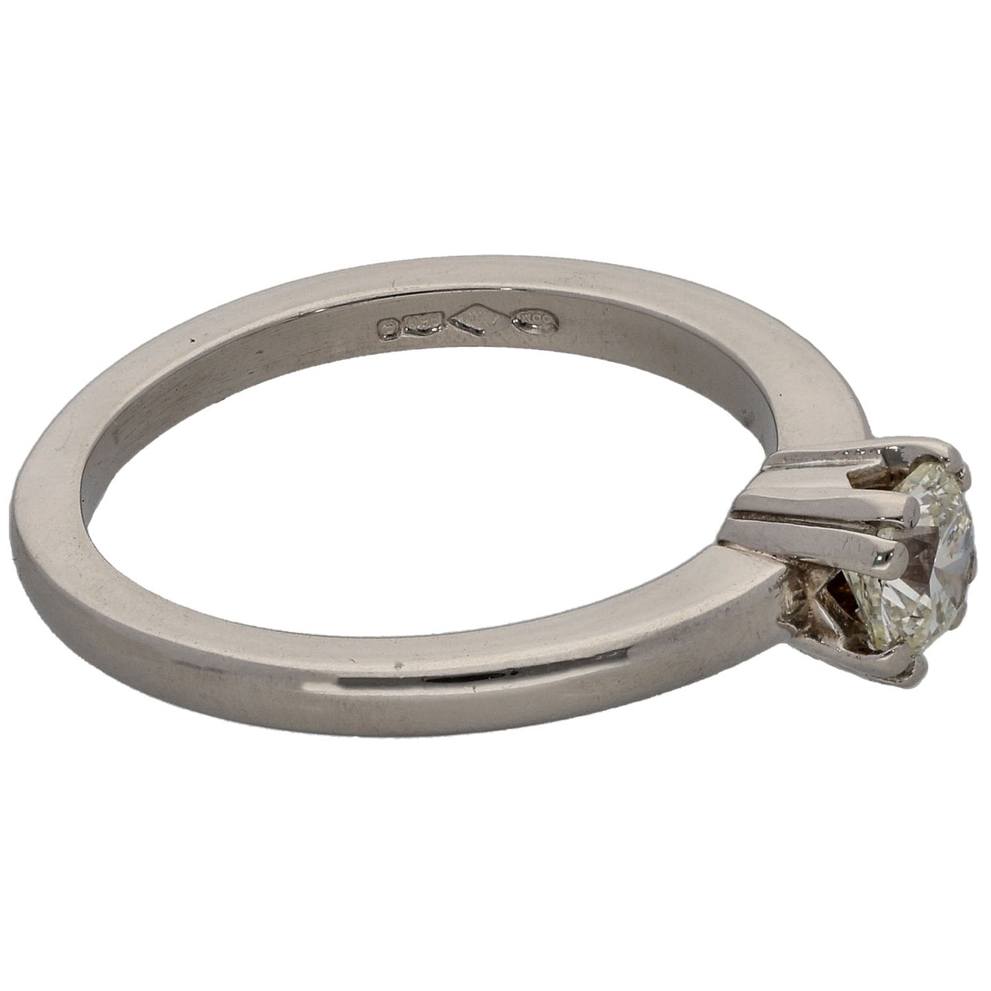 Platinum 0.47ct Diamond Solitaire Ring Size M