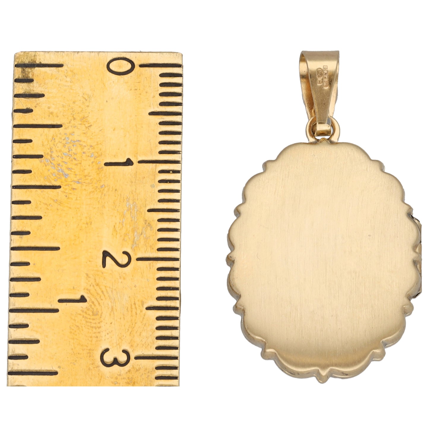 9ct Gold Patterned Locket Pendant