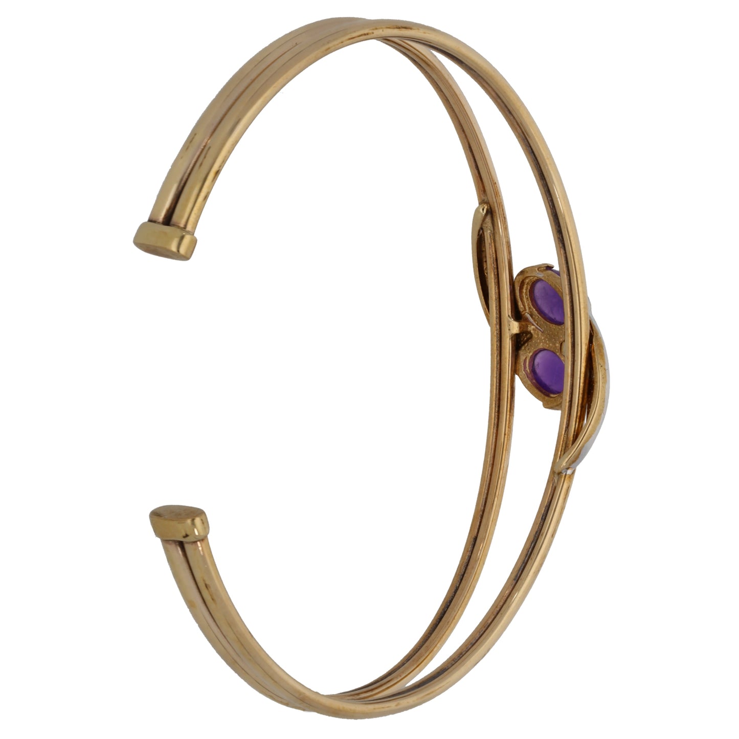 9ct Gold Amethyst & 0.04ct Diamond Bangle